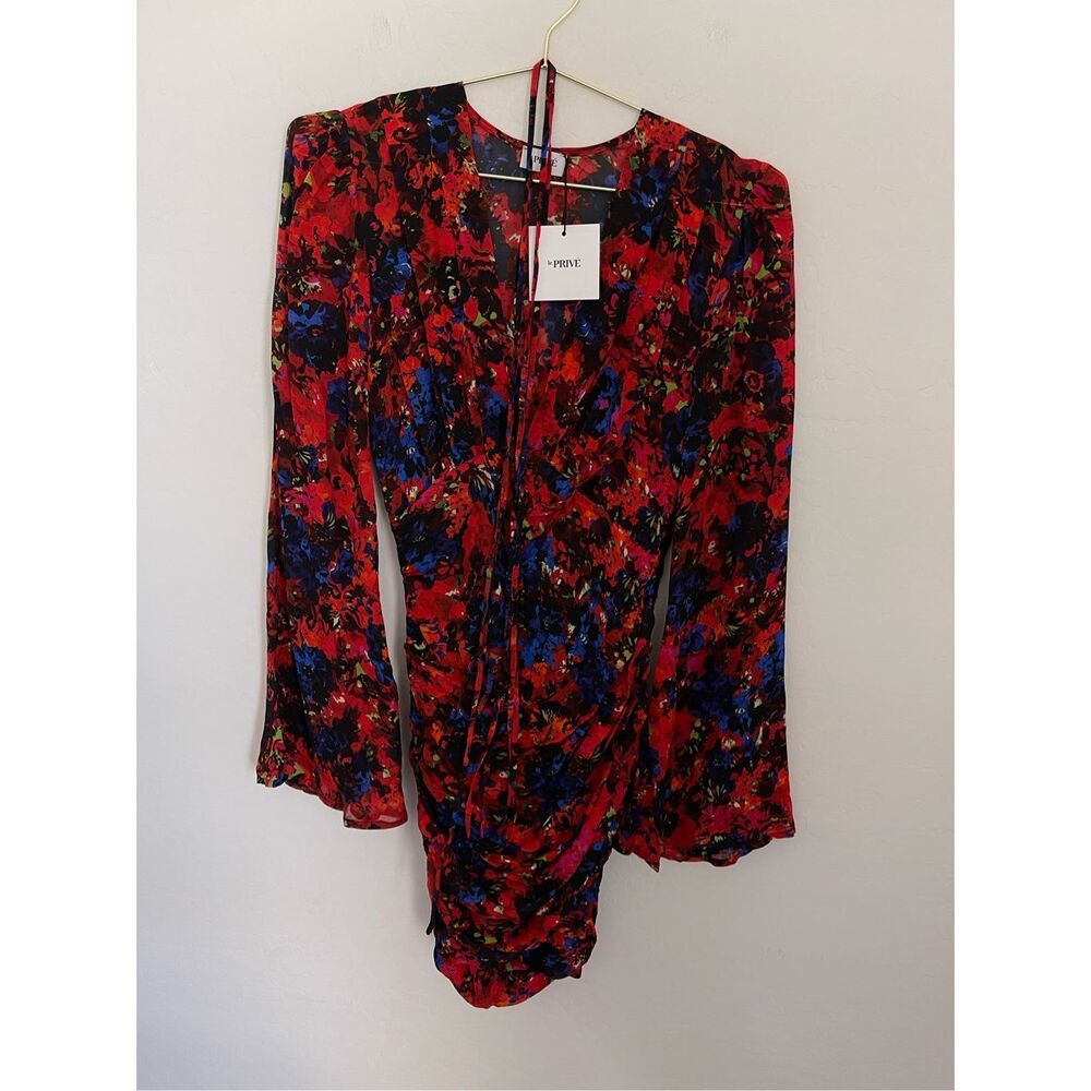 LE PRIVÉ Long Sleeve Floral Dress Size XSmall NWT